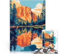 Jigsaw Puzzles 1000 Pieces for Adults Yosemite Sunset Reflections Illustration DIY-Spielzeug Geburtstagsgeschenke52x38cm