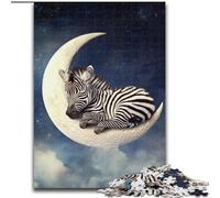 Jigsaw Puzzles 1000 Pieces for Adults Zebra on The Moon 1000 Piece Jigsaw Puzzle Family Bonding Activity, Home Decor Gift, Family Toy Game 50X75CM
