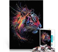 Jigsaw Puzzles 1000 Pieces for teenagers A majestic tiger with its mane swirling in the wind Für Familienspaß Lustiges Geschenk75x50cm