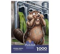 Jigsaw Puzzles 1000 Pieces for Teenagers A Sweaty Beaver Caught in A Sticky Situation. Puzzle for Adults Family Game Staycation Kill Time Stress Reduction Gifts 52x38cm/1000pcs