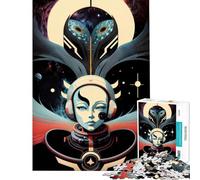 Jigsaw Puzzles 1000 Pieces for Teenagers Abstract Face in Space Help The Brain Exercise Analysis And Logic Fun Games for And 14 Years And over (50x75cm)