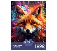 Jigsaw Puzzles 1000 Pieces for Teenagers Abstract Graffiti Fox Art Puzzles for Adults Relaxing Games Stress Reliever Help The Brain Exercise 38x26cm/1000pcs