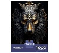 Jigsaw Puzzles 1000 Pieces for Teenagers Abstract Wolve Head Wolf Teenager Puzzles Relax Games Stress Reliever Deal As Gifts for The Whole Family 52x38cm/1000pcs