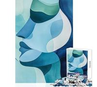 Jigsaw Puzzles 1000 Pieces for Teenagers Abstract Woman Profile Joyful Shared Home Pastime Fun Thoughtful Selection (38x52cm)