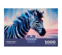 Jigsaw Puzzles 1000 Pieces for Teenagers Abstract Zebra Painting Puzzle for Adults Brain Teaser Game Stress Reliever for Birthday, Chrismas 52x38cm/1000pcs