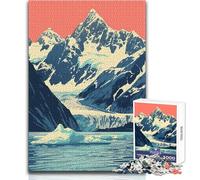 Jigsaw Puzzles 1000 Pieces for Teenagers Alaska Glacier Nature Art Impossible Game Presents for Women Secret Santa Gifts Size 38x26cm