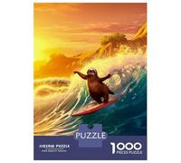 Jigsaw Puzzles 1000 Pieces for Teenagers Amazing Sloth Holiday Beac Jigsaws for Adults Relax Games Staycation Kill Time Help The Brain Exercise 52x38cm/1000pcs