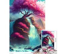 Jigsaw Puzzles 1000 Pieces for Teenagers Amazing Tree Waterfalls Brain Teaser Game Hand Speed Race Anti-Stress Toys Christmas Birthday Gifts (38X52CM)