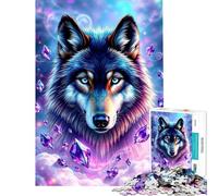 Jigsaw Puzzles 1000 Pieces for Teenagers Amethyst Wolf Stonimal Help The Brain Exercise Analysis And Logic Fun Games for And 14 Years And over (50x75cm)