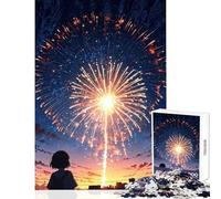 Jigsaw Puzzles 1000 Pieces for Teenagers Anime Fireworks Night Jigsaw 1000 Piece Relaxing Games Gifts Birthday Analysis And Logic (38x26cm)