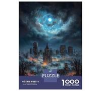 Jigsaw Puzzles 1000 Pieces for Teenagers Apocalyptic Cityscape Under A Swirling Sky Jigsaws for Adults Fun Games Perfect Decoration Unique Birthday And Gifts 70x50cm/1000pcs
