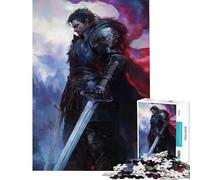 Jigsaw Puzzles 1000 Pieces for Teenagers Armored Warrior with Swords And Cape Help The Brain Exercise Analysis And Logic Fun Games for And 14 Years And over (50x75cm)