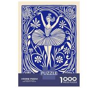 Jigsaw Puzzles 1000 Pieces for Teenagers Ballet Dancer in Floral Frame Jigsaw Puzzle Fun Games For Family Fun Deal As Gifts for The Whole Family 70x50cm/1000pcs