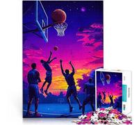 Jigsaw Puzzles 1000 Pieces for teenagers Basketball Sunset Herausforderndes Spiel Geeignet für die Schreibtischdekoration75x50cm