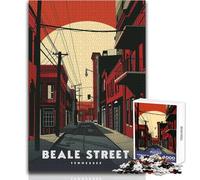 Jigsaw Puzzles 1000 Pieces for Teenagers Beale Street, Tennessee Impossible Game Presents for Women Secret Santa Gifts Size 38x52cm