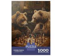 Jigsaw Puzzles 1000 Pieces for Teenagers Bears Playing Chess Game Jigsaw Puzzle Fun Games For Family Fun Deal As Gifts for The Whole Family 52x38cm/1000pcs