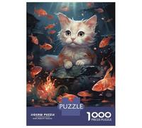 Jigsaw Puzzles 1000 Pieces for Teenagers Becoming Koi Kitten Adult Jigsaw Toy Wall Decor Staycation Kill Time Help The Brain Exercise 38x26cm/1000pcs