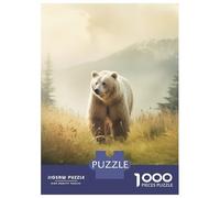 Jigsaw Puzzles 1000 Pieces for Teenagers Big Bear in Meadow Puzzles for Adults DIY Toys Precision Cutting Help The Brain Exercise 52x38cm/1000pcs