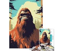 Jigsaw Puzzles 1000 Pieces for Teenagers Bigfoot Simple Vector Art Educational Games Challenging Game Toys Gifts For Birthdays Presents for Women (Size 50x75cm)