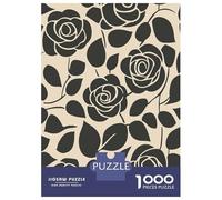 Jigsaw Puzzles 1000 Pieces for Teenagers Black And White Rose Mid Century Adult Jigsaw Hands-on Game Presents for Women for Birthday, Chrismas 70x50cm/1000pcs
