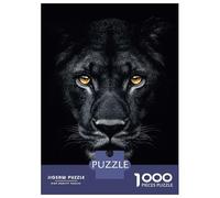 Jigsaw Puzzles 1000 Pieces for Teenagers Black Panther with Golden Eyes Jigsaw for Adults Relaxing Games Improve Memory Stress Reduction Gifts 52x38cm/1000pcs