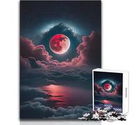 Jigsaw Puzzles 1000 Pieces for Teenagers Blood Moon Rising Perfect for Relaxing Evenings Tight Fit Precision Cut Play Toy Size 38x52cm