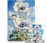 Jigsaw Puzzles 1000 Pieces for teenagers Bloom in White Anemones Stressabbau Jedes Stück ist einzigartig Anspruchsvolles Familienspiel38x26cm