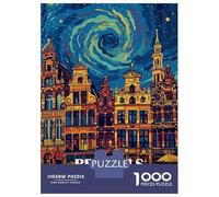 Jigsaw Puzzles 1000 Pieces for Teenagers Brussels, Belgium Cityscape Art Adult Jigsaw Hands-on Game Wall Art Deal As Gifts for The Whole Family 70x50cm/1000pcs