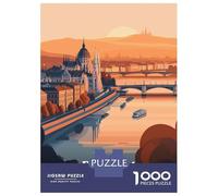 Jigsaw Puzzles 1000 Pieces for Teenagers Budapest Cityscape Sunset Jigsaw for Adults Relaxing Games Improve Memory Stress Reduction Gifts 38x26cm/1000pcs