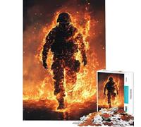Jigsaw Puzzles 1000 Pieces for Teenagers Burning Soldier Help The Brain Exercise Analysis And Logic Fun Games for And 14 Years And over (38x26cm)