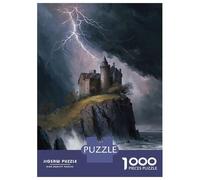 Jigsaw Puzzles 1000 Pieces for Teenagers Burnt Out Castle on Cliff Adult Jigsaw Hands-on Game Presents for Women for Birthday, Chrismas 70x50cm/1000pcs