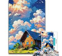 Jigsaw Puzzles 1000 Pieces for Teenagers Cabin in The Clouds Learning Educational Birthday Gifts for And 14 Years And over (size 50x75cm)