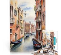 Jigsaw Puzzles 1000 Pieces for teenagers Canal in Venice Italy Präzisionsschnitt Wunschliste mit dem Weihnachtsmann52x38cm