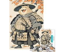 Jigsaw Puzzles 1000 Pieces for Teenagers Capybara Samurai with Autumn Leaves Fun at Home Activities, Presents for Women Family Games for And from 14 Years And over (38x52cm)