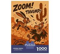 Jigsaw Puzzles 1000 Pieces for Teenagers Cartoon Desert Chase Rabbit And Vulture Jigsaws for Adults Fun Games Perfect Decoration Unique Birthday And Gifts 38x26cm/1000pcs