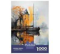 Jigsaw Puzzles 1000 Pieces for Teenagers Castle on The Water Jigsaw Puzzle Relaxing Games Analysis And Logic Stress Reduction Gifts 38x26cm/1000pcs