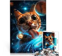 Jigsaw Puzzles 1000 Pieces for teenagers Cat in the Galaxy Denksportaufgabe für Wunschliste mit dem Weihnachtsmann75x50cm