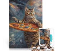 Jigsaw Puzzles 1000 Pieces for teenagers Cat Pizza Space Brain intelligence challenge addictive toys 50x75cm Secret Santa Gifts for Age 14