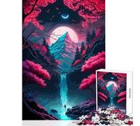 Jigsaw Puzzles 1000 Pieces for Teenagers Cherry Blossom Japan Art Joyful Shared Home Pastime Fun Thoughtful Selection (38x52cm)