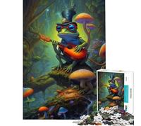 Jigsaw Puzzles 1000 Pieces for Teenagers Chill Steampunk Frog Music Learning Educational Toys Educational Games Wall Decoration Birthday Gifts (Size 38x52cm)