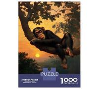 Jigsaw Puzzles 1000 Pieces for Teenagers Chimpanzee Sunset Slumber Jigsaws for Adults Relaxing Games Analysis And Logic for Birthday, Chrismas 38x26cm/1000pcs