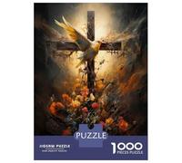 Jigsaw Puzzles 1000 Pieces for Teenagers Christian Cross Wall Art Print-2 Jigsaw Puzzle Relaxing Games Analysis And Logic Stress Reduction Gifts 38x26cm/1000pcs