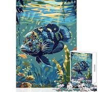 Jigsaw Puzzles 1000 Pieces for Teenagers Cichlid Fish Underwater Anti-Stress Toys Gifts Ideas Practical Game Artists Collection, Fine Art Size 38x52cm