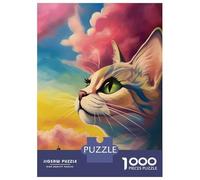 Jigsaw Puzzles 1000 Pieces for Teenagers Close Up Cat Puzzle for Adults Brain Teaser Game Stress Reliever for Birthday, Chrismas 70x50cm/1000pcs