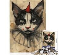 Jigsaw Puzzles 1000 Pieces for Teenagers Clown The Kat Jigsaw 1000 Piece Relaxing Games Gifts Birthday Analysis And Logic (38x52cm)