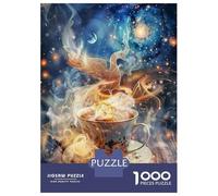 Jigsaw Puzzles 1000 Pieces for Teenagers Coffee Cup with Phoenix Art Print Puzzle for Adults Family Games Enhance Memory Deal As Gifts for The Whole Family 70x50cm/1000pcs