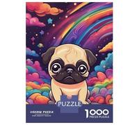 Jigsaw Puzzles 1000 Pieces for Teenagers Colorful Cute Pug Adult Jigsaw Hands-on Game Presents for Women for Birthday, Chrismas 52x38cm/1000pcs