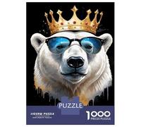 Jigsaw Puzzles 1000 Pieces for Teenagers Cool Polar Bear King Adult Jigsaw Relax Games Precision Cutting Stress Reduction Gifts 52x38cm/1000pcs