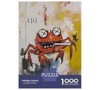 Jigsaw Puzzles 1000 Pieces for Teenagers Cool Smoking Crab Art Puzzle for Adults Fun Games Enhance Memory Unique Birthday And Gifts 70x50cm/1000pcs