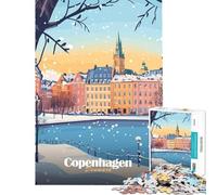 Jigsaw Puzzles 1000 Pieces for Teenagers Copenhagen Winter Scene Fun at Home Activities, Presents for Women Family Games for And from 14 Years And over (38x26cm)